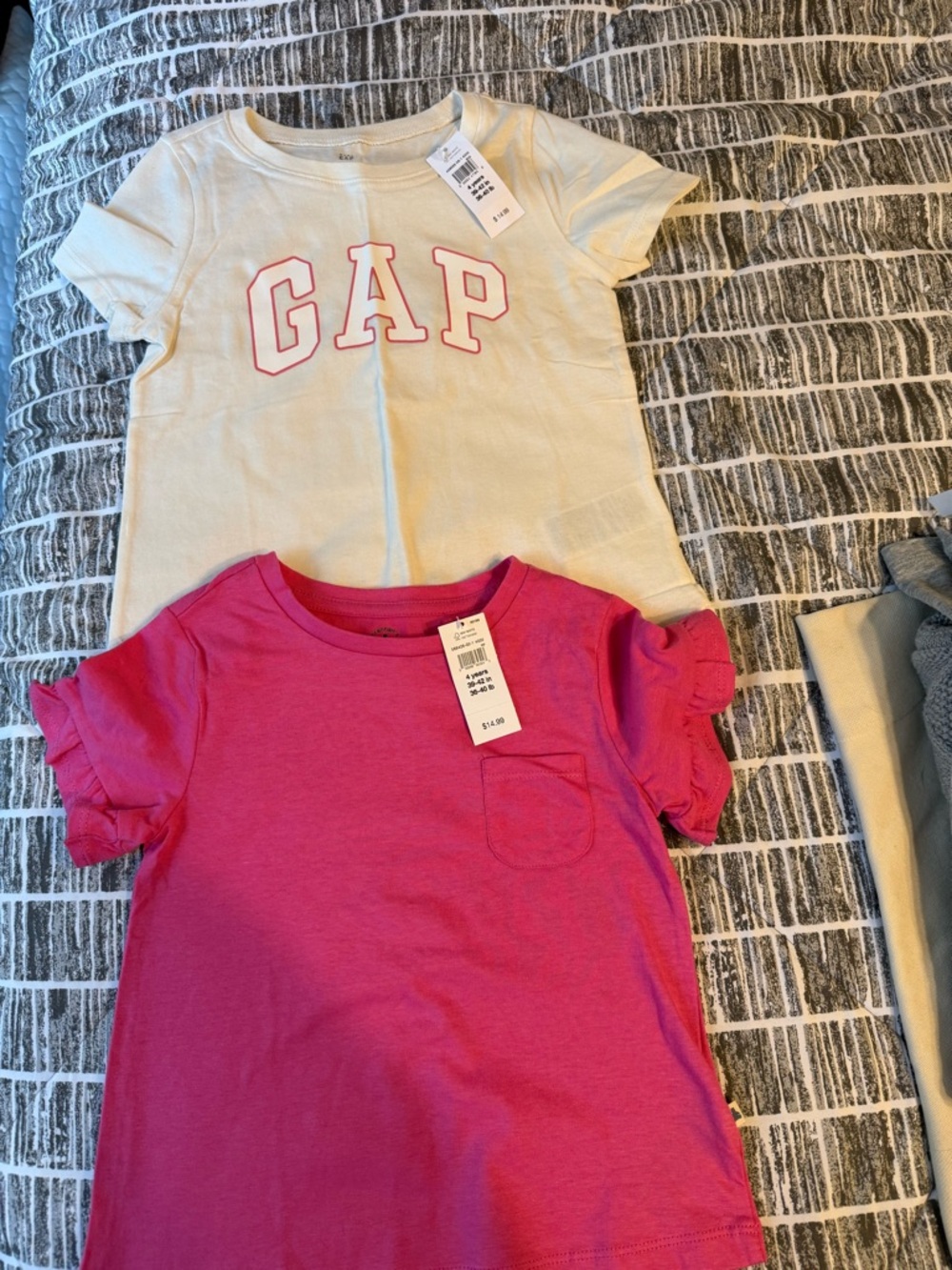 GAP Two-Pack Short Sleeve Tees in White and Bright Pink